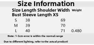Detailed size chart for street fashion faux fur shawl top including length and sleeve measurements