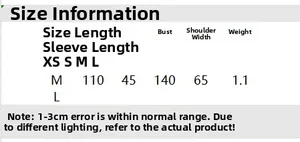 Size chart for women plaid coat detailing length, sleeve, bust, shoulder, and weight info