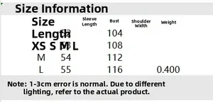 Detailed size chart for women stand collar sleeveless vest including XS to L measurements