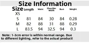 Size chart for women's bow dress showing length, waist, and bust measurements from S to L