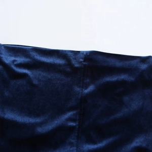 Elegant slim fit deep blue velvet midi dress for women featuring soft velvet fabric texture