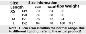 Size chart for summer halter neck satin maxi dress including length, bust, waist, and hip details