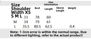 Detailed size guide for women fashion vest featuring shoulder, bust and length chart