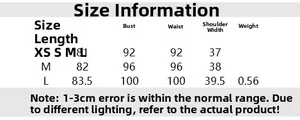 Detailed size chart for women's sequin trim knit dress with measurements in cm