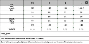 Size chart for satin midi halter dress featuring bust, waist, and hip measurements in cm