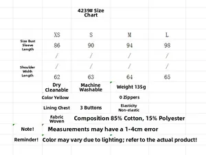 Size chart showing XS to L measurements for the yellow knit camisole top with hollow embroidery