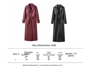 Tableau des tailles pour veste en cuir vintage avec mesures d'épaules, buste et manches