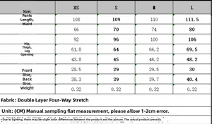 Tabella taglie per pantaloni dritti da donna con misure dettagliate in centimetri