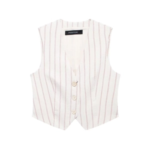 Women Casual Striped Sleeveless Top And Bottom Set Summer White Stripes Vest Shorts Co-ord Loose Fit Fashion Outfit Streetwear