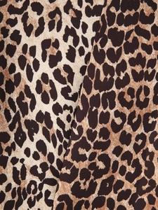 Detailed close-up of classic leopard print fabric with high-quality twill texture