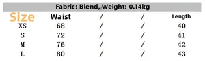 Tableau des tailles pour ensemble gilet sans manches et short taille haute XS à L