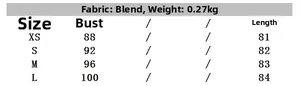 Size chart for bow mini dress including bust and length measurements in XS to L