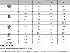 Detailed size guide for hooded cotton jacket with measurements for XS to L dimensions