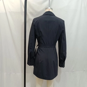 Elegant black long sleeve waist-defining dress with a matching belt and back tie design