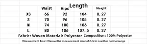 Size chart for paisley print trousers showing waist and hip measurements from XS to L