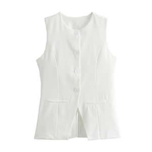 Women's Summer Elegant Sleeveless Waistcoat and Shorts Outfits Solid Color Casual Streetwear Business Sleeveless Top and Pants