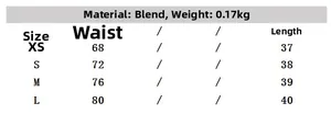 Detailed size chart for women's embroidery shorts set showing waist and length measurements