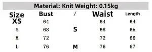 Size chart for women's knit halter bodysuit showing bust, waist and length measurements