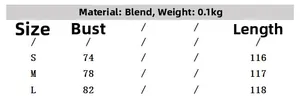 Guide des tailles détaillé pour robe bustier avec mesures de buste et de longueur