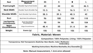 Detailed size chart for women sleeveless vest featuring polyester fabric and measurements