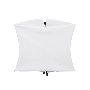 Elegant white off-shoulder bow top with slim fit design for women 2024 summer fashion