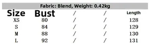 Size chart for floral summer strap dress showing bust and length measurements in cm