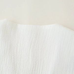 Women's street fashion white sleeveless vest with premium crepe texture fabric