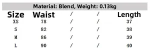 Detailed size chart for women's embroidery halter top and mini skirt set in XS-L