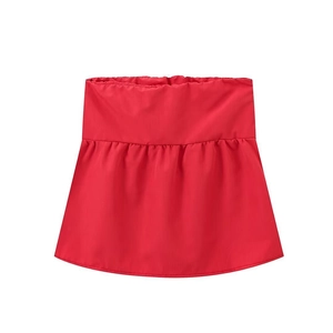 Women's Layering Fake Top Lower Sweep Shirt Extender Adjustable Ruched Elastic Waist Mini Skirt Layering Accessory For Casual Daily Wear