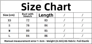 Detailed size chart for tiered dress with chest and length measurements in cm