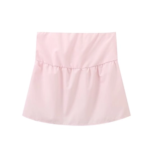 Women's light pink ruffled pleated shirt extender top for layered summer outfits