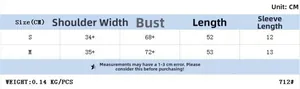 Size chart for slim fit crop t-shirt including bust, shoulder, and length measurements