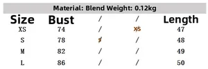 Size chart for women white strappy top detailing bust and length in XS to L measurements