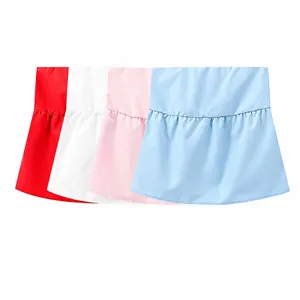 Damen Layering Fake Top Lower Sweep Hemdverlängerung Verstellbarer Geraffter Elastischer Bund Minirock Layering Zubehör Für Den Alltag