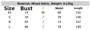 Tableau des tailles détaillé pour robe midi fleurie avec mesures de buste et taille