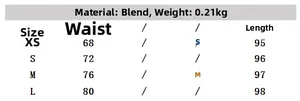 Size chart for summer textured set including waist and length measurements in centimeters
