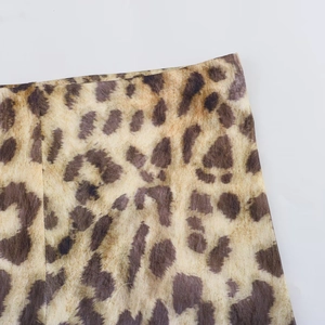 Women's summer leopard print cycling shorts with high waist details and smooth texture