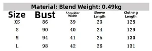 Detailed size chart for summer midi shirt dress including bust and length measurements