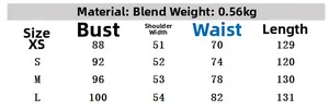 Tableau des tailles pour robe chemise femme avec ceinture et mesures détaillées du corps