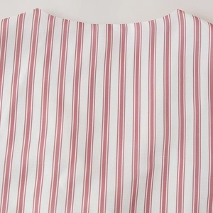 Women's summer V-neck vest featuring red and white vertical stripes with textured fabric