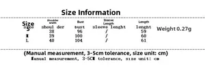 Size chart for women leopard print vest with S, M, L dimensions in centimeters