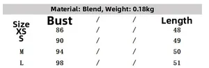Detailed size chart for slim fit vest and pants set including bust and length data