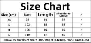 Tabella delle taglie dettagliata in cm per completo gilet e pantaloni in misto lino