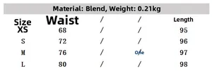 Guide des tailles pour ensemble d'été texturé avec mesures de taille et longueur XS à L