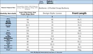 Tableau des tailles détaillé pour veste bomber oversize avec mesures et composition du tissu
