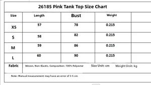 Size chart for pink nylon balloon mini dress showing XS to L measurements in cm