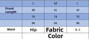 Tabella taglie per set in maglia a righe con misure S, M, L in tessuto poliestere