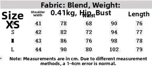 Size chart for the minimalist white sleeveless hollow-out waist dress in cm