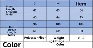 Tabella taglie dettagliata per cardigan in maglia da donna con misure per S M e L