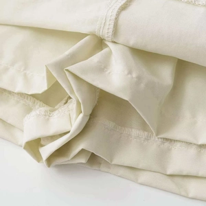 Jupe trapèze taille haute minimaliste blanc crème avec double couture de haute qualité